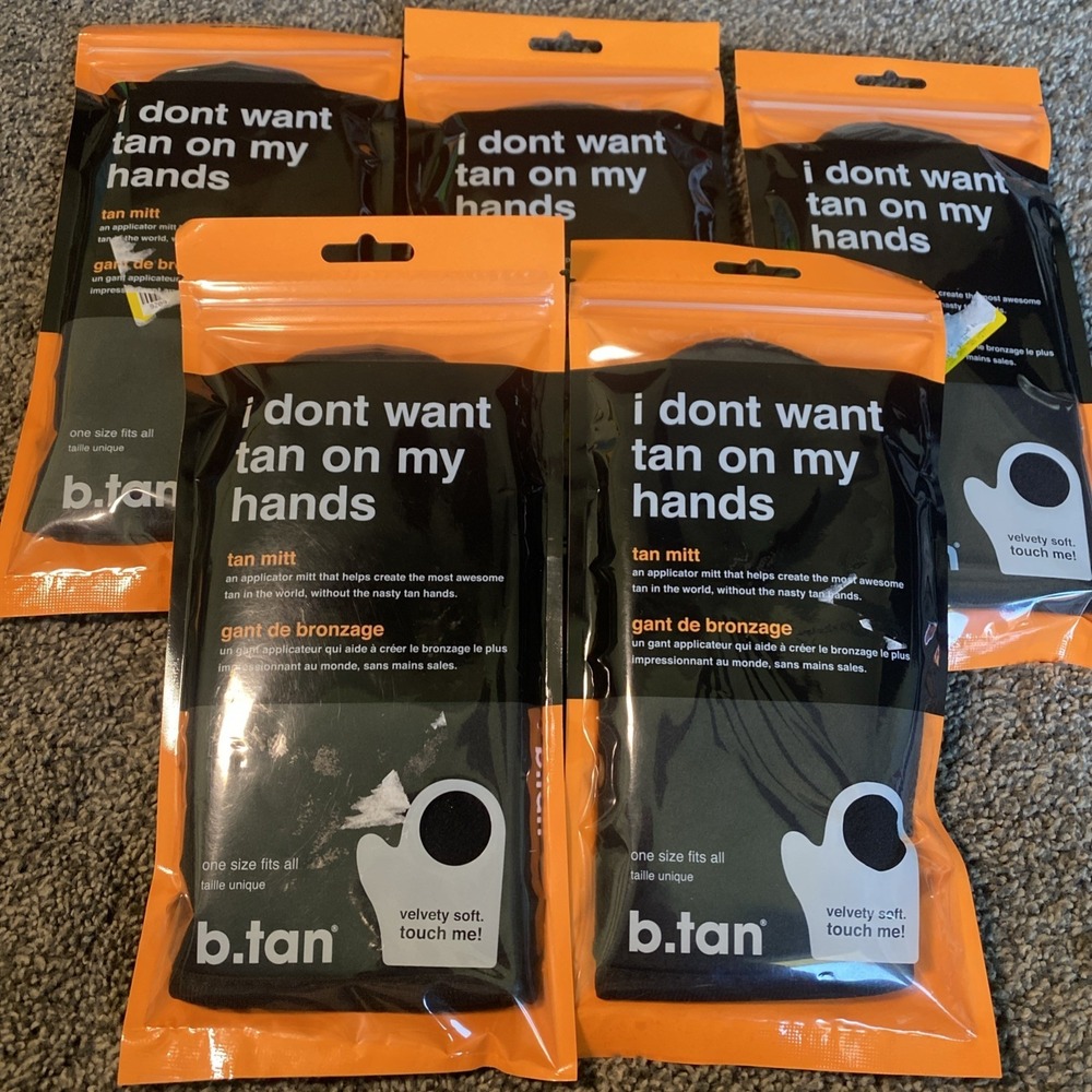 B.Tan "I Don't Want Tan On My Hands" Tan Mitt -One Size Fits All- New (x5)